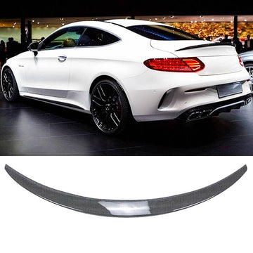 Rear Spoiler for 2014-2021 Mercedes-Benz C-Class W205  C180 C200 C250 C300 C63 C43 Coupe Trunk Wing Spoiler Carbon Fibre Look